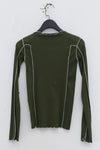BASERANGE Long Sleeve T-Shirt TTML Collection Ribbed Cotton Portugal BAS-TTML-RB-WI23-LV Green